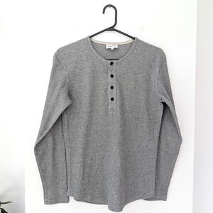 Frank & Oak Men's Waffle Henley Long Sleeves Tshirt In Size XS